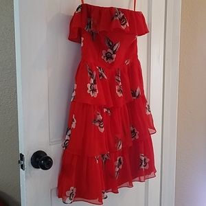 White House Black Market Ruffle Cocktail Dress